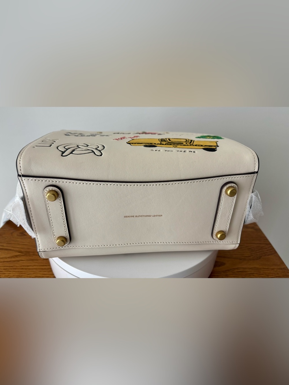 COACH NWT ROGUE 25 LEATHER SATCHEL BAG SKETCH PRINT NY CHALK WHITE CROSSBODY - Picture 6 of 11